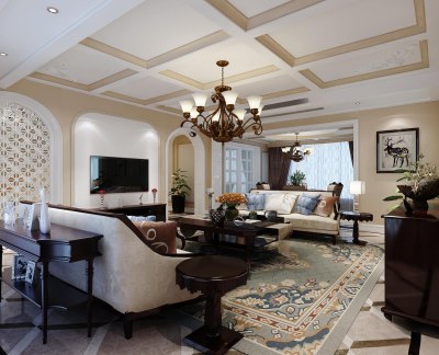 美式客餐厅3D模型下载